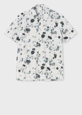 "Faded Floral" オープンカラーシャツ
