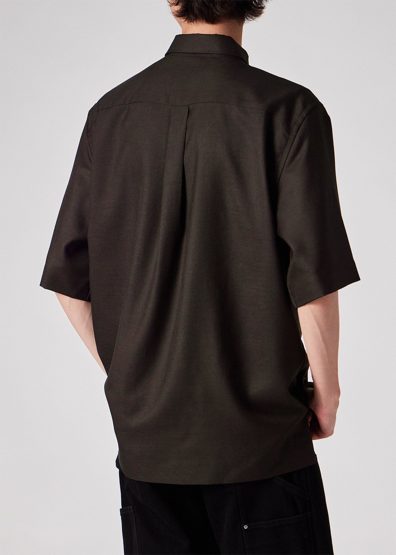 "Cropped Logo" ソリッド 半袖シャツ