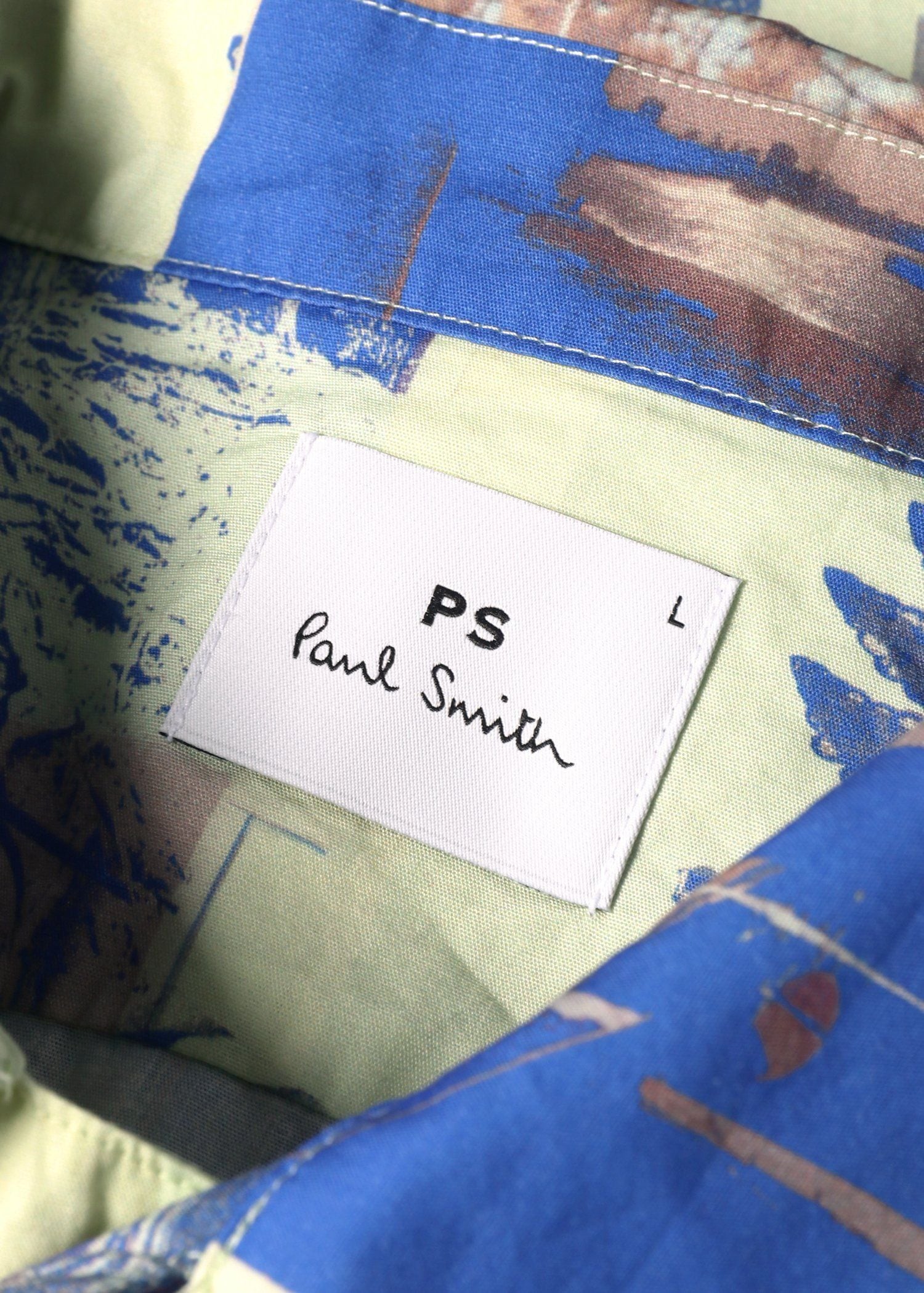"Scrapbook Print" オープンカラーシャツ