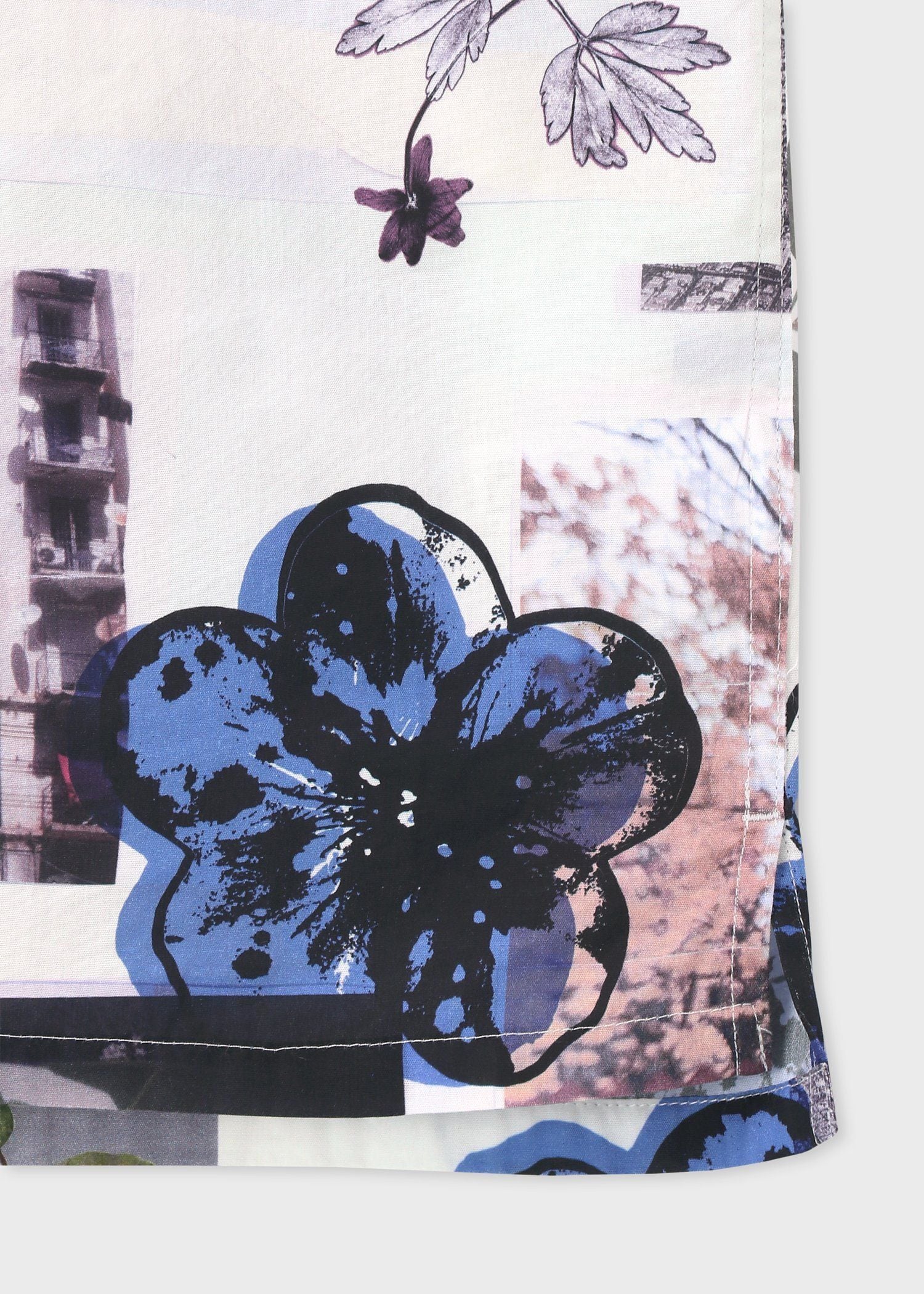 "Scrapbook Print" オープンカラーシャツ