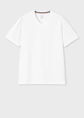 リブ Vネック 半袖Tシャツ