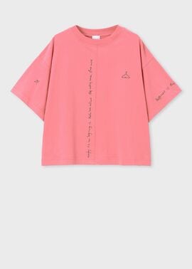 ウィメンズ ハンドドローイング刺繍 半袖Tシャツ