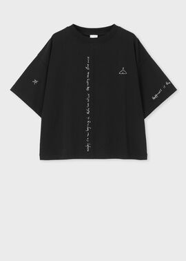 ウィメンズ ハンドドローイング刺繍 半袖Tシャツ