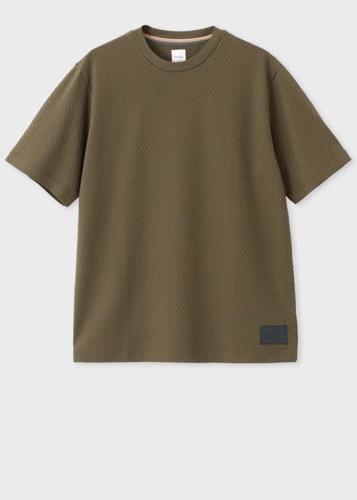 "Cropped Logo"ジャカードチェック 半袖カットソー