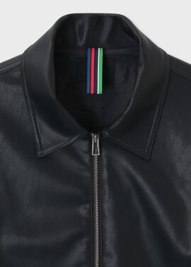 ポールスミス　ボア　ジャケット シンセティックレザー ジップアップブルゾン（ブラック） ｜ポール・スミス