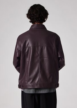 シンセティックレザー ジップアップブルゾン（ブラウン） ｜ポール・スミス
