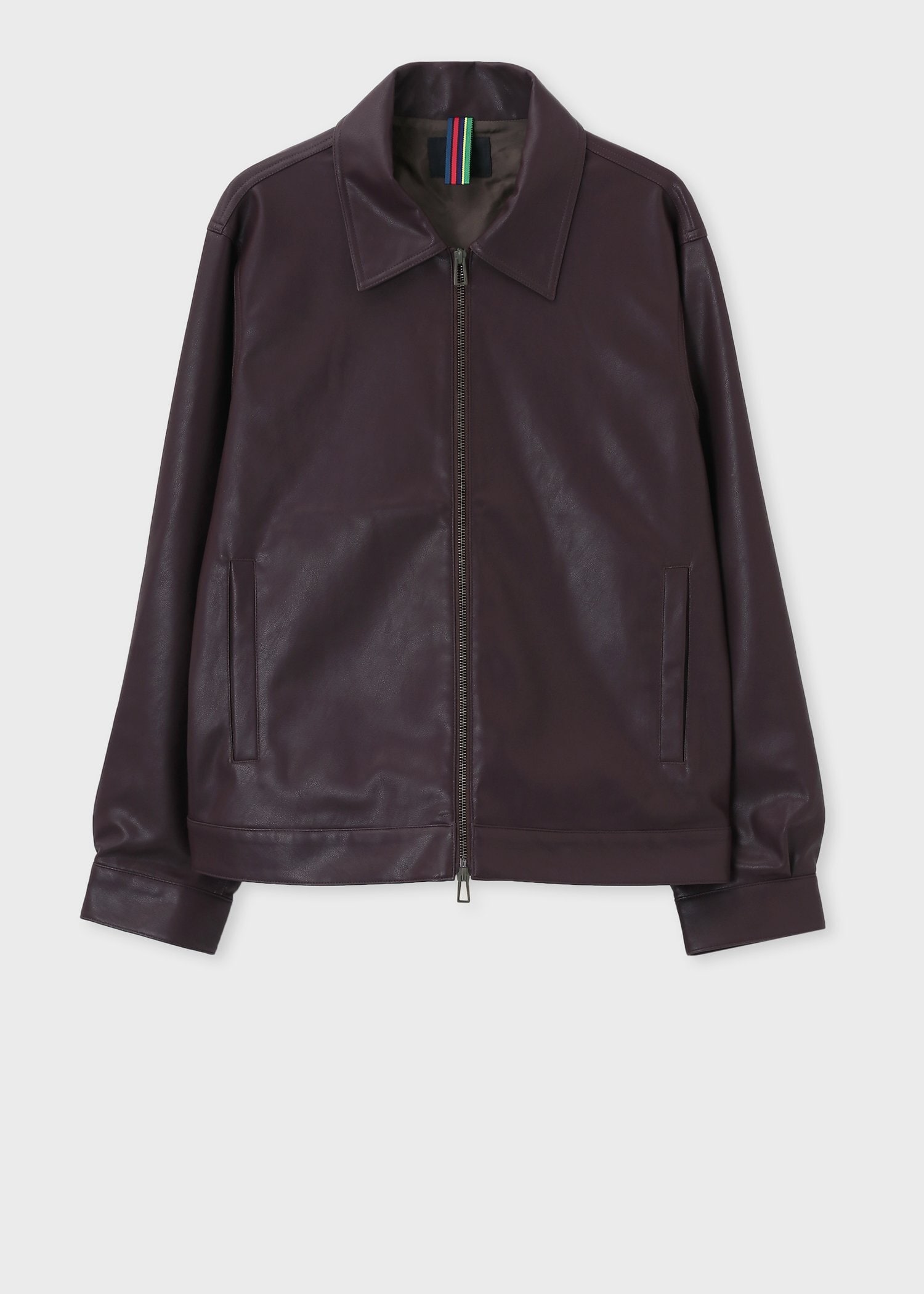 ポールスミス ミリタリー調 レザー切替 ウールカシミヤ ブルゾンジャケット XL シンセティックレザー ジップアップブルゾン（ブラウン） ｜ポール・スミス
