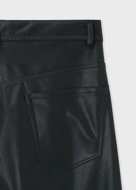 ポールスミスパンツスーツ　セットアップ　タック付きワイドパンツ シンセティックレザー タック ワイドパンツ ｜ポール・スミス