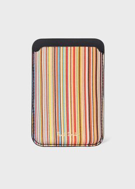 "Signature Stripe" MagSafe レザーカードケース