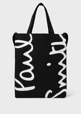PAUL SMITH ロゴ トートバッグ 黒 Cropped Logo
